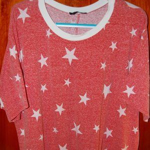 Rae Mode Red Heather and White Star Top